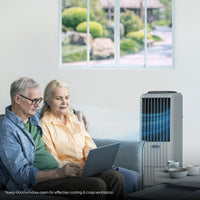 Affordable evaporative cooler in grey