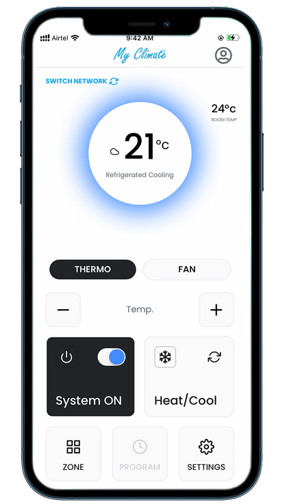 My Climate Wi-Fi control Bonaire ducted gas heater, ducted evaporative cooler or dual cycle air conditioner from your Smart Device
